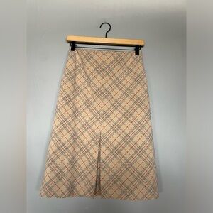 Y2K Classic Plaid A-Line Skirt in Beige